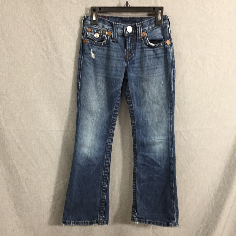 True Religion Billy Big T Row Boys Blue Jeans Size 7 Straight Leg Denim